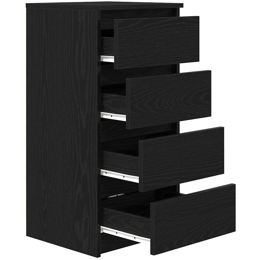 vidaXL 4 Drawer Black Oak Wooden Sideboard Image 5