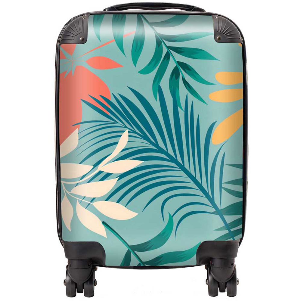 Warren Reed Designer Small Abstract Bright Colourful Tropical Leaves Suitcase Image 1