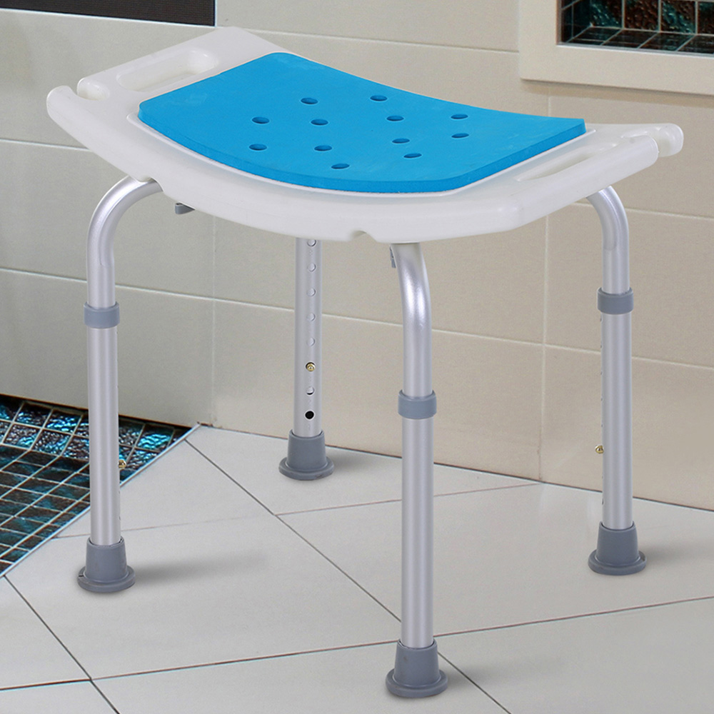 Portland Height Adjustable Aluminium Bath Chair Blue Image 2