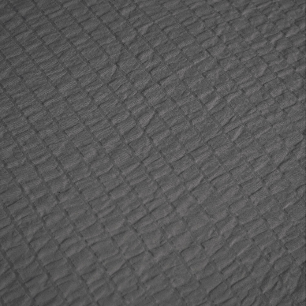 Seersucker Washable Duvet Set Charcoal Superking Image 3