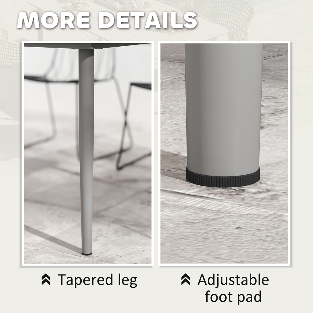 Outsunny 6 Seater Rust Resistant Metal Frame Garden Dining Table Dark Grey Image 7