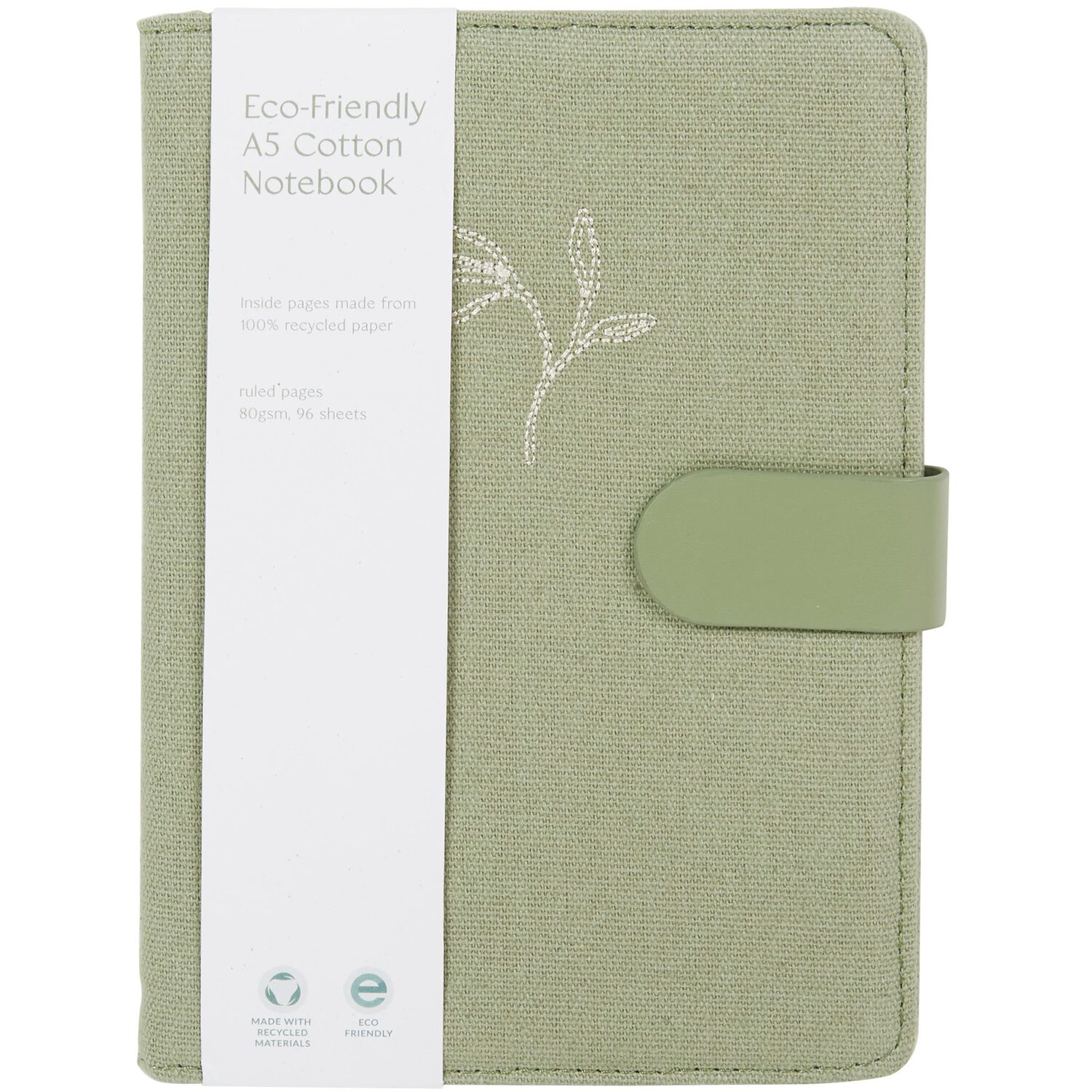 Eco A5 Cotton Notebook - Green Image 1