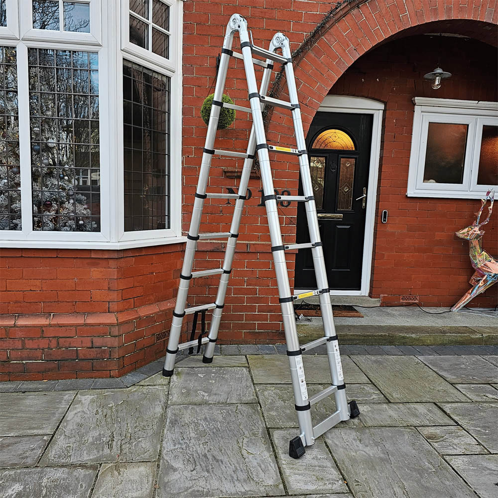 Samuel Alexander Aluminium Hinged Telescopic Extendable Multi-Position Step Ladder 5m Image 6