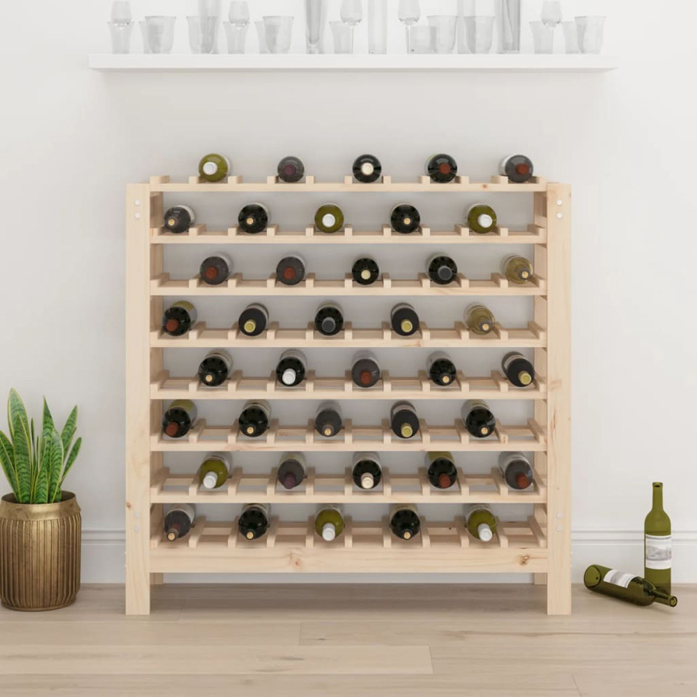 vidaXL 80 Bottle Natural Brown Freestanding Wine Rack Image 2