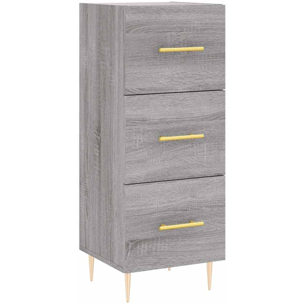 vidaXL Single Glass Door 3 Drawer Grey Sonoma Highboard Image 5