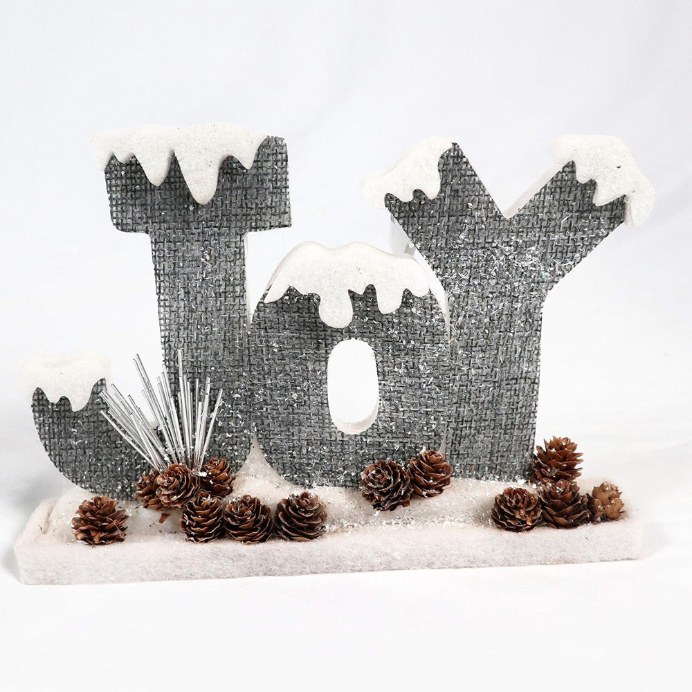 Shatchi Glitter Foam Joy Letter Sign Christmas Decoration 31cm Image 3