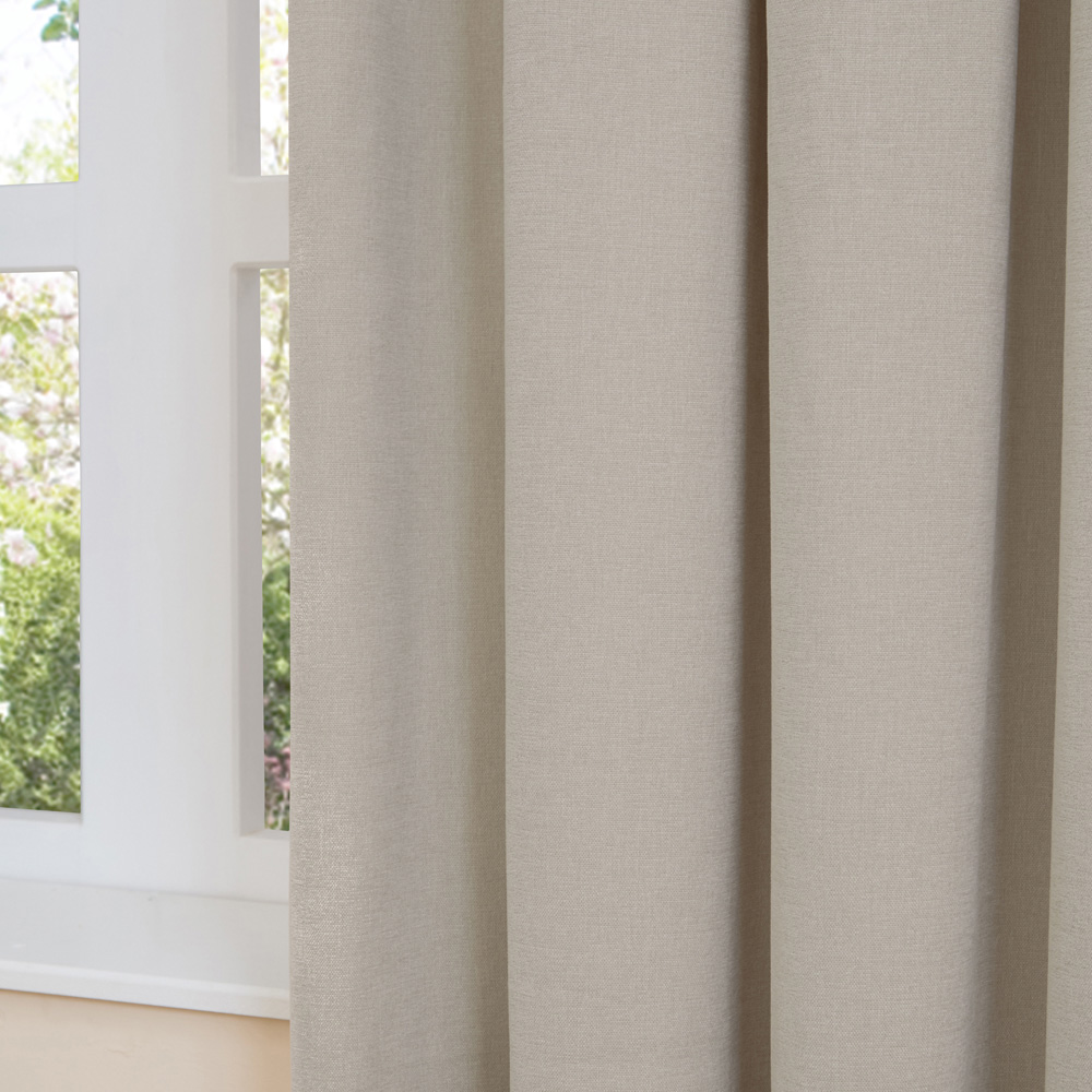 Furn Soft Chenille Natural Blackout Pencil Pleat Curtains 117 x 183cm Image 3