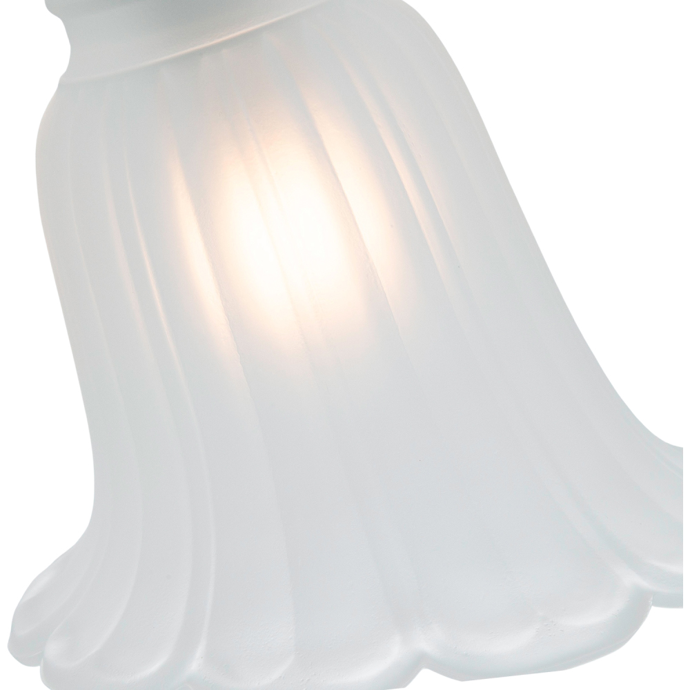 Happy Homewares Frosted White Floral Glass Shade with Slanted Opening 2 Pack Image 4