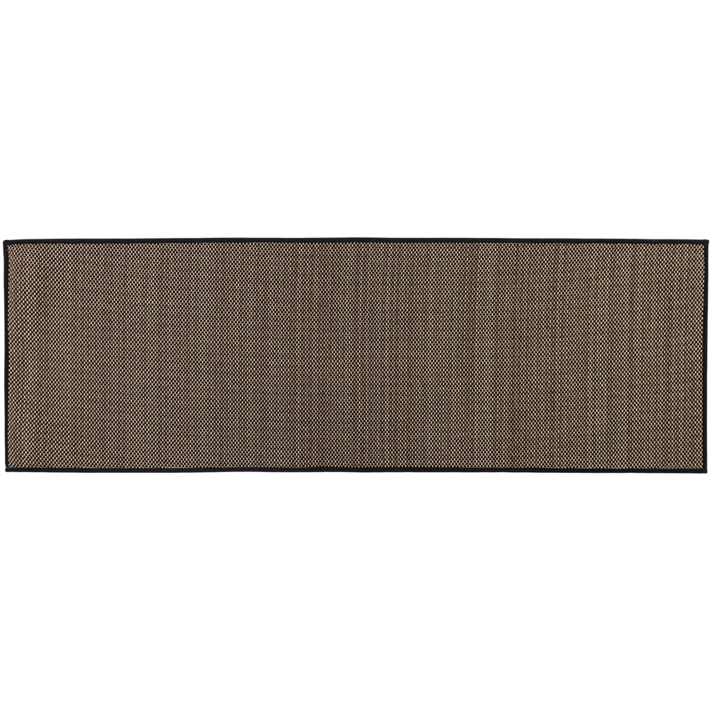 JVL Antarra Black and Brown Rubber Backed Door Mat and Runner Set Image 2