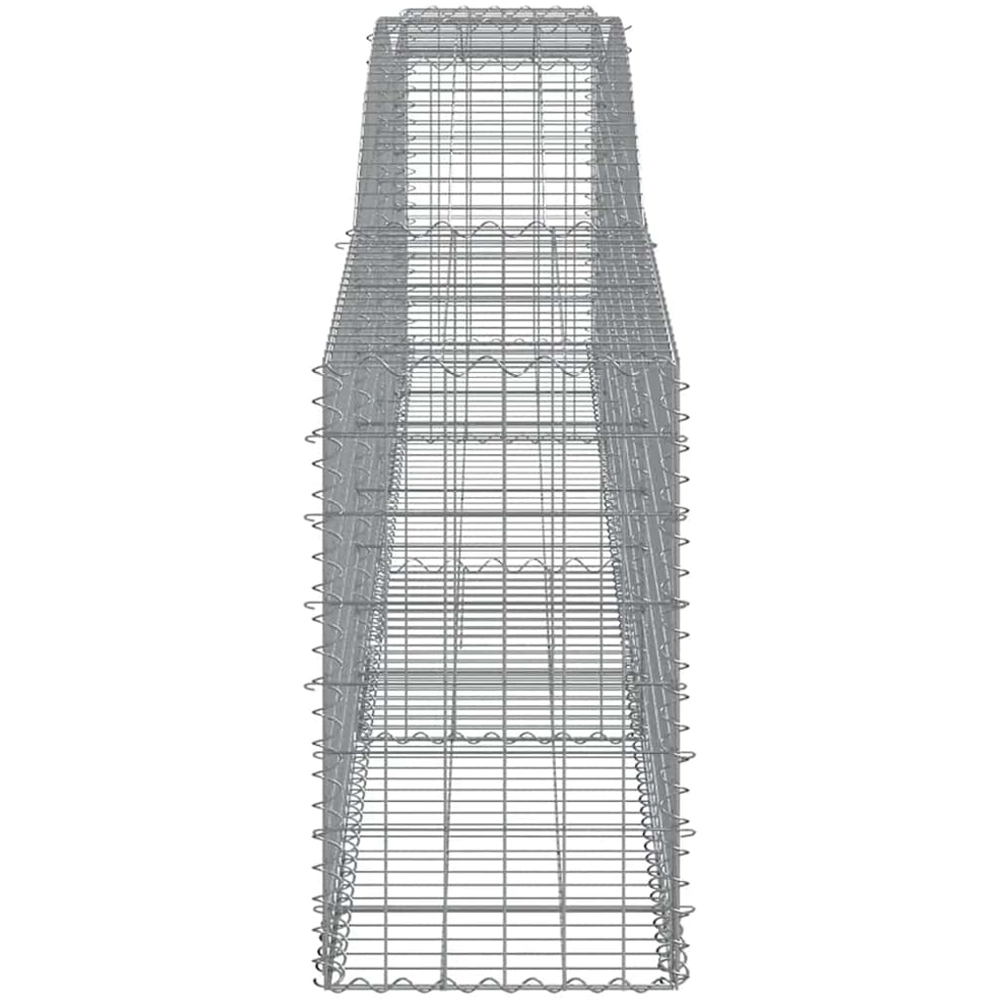 vidaXL Silver Galvanised Iron Arched Gabion Basket 400 x 50 x 80/100cm 15 Pack Image 3