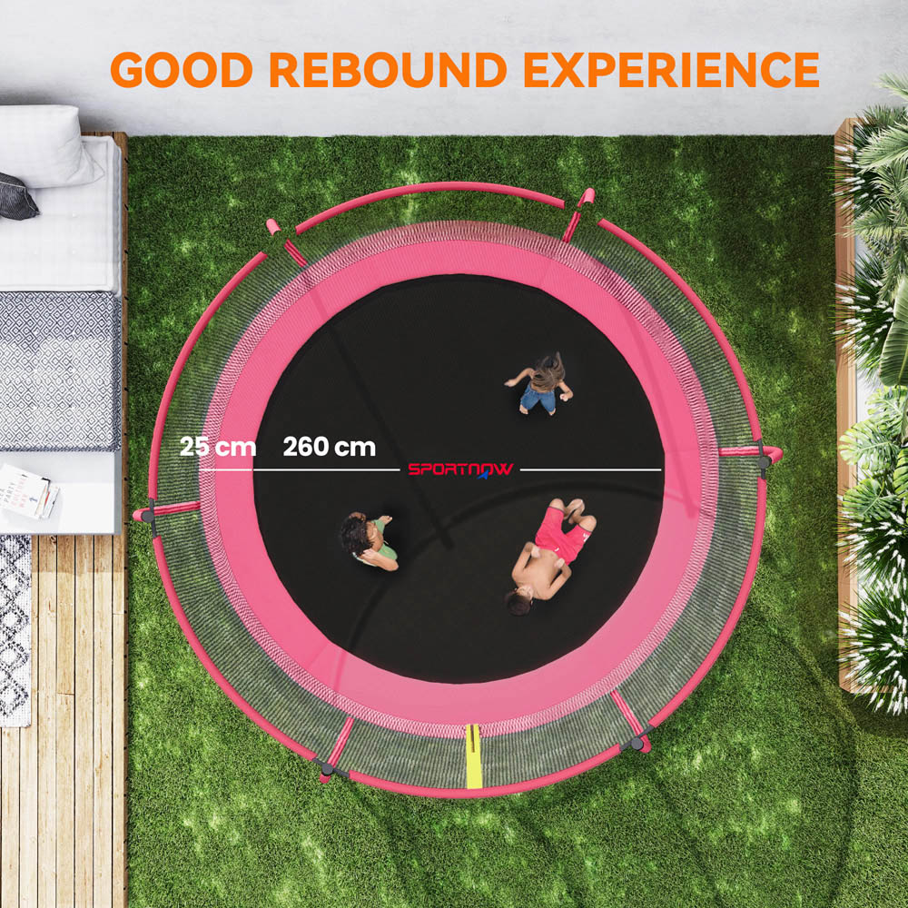 SPORTNOW 10ft Pink Trampoline with Enclosure Net and Spring Cover Image 6
