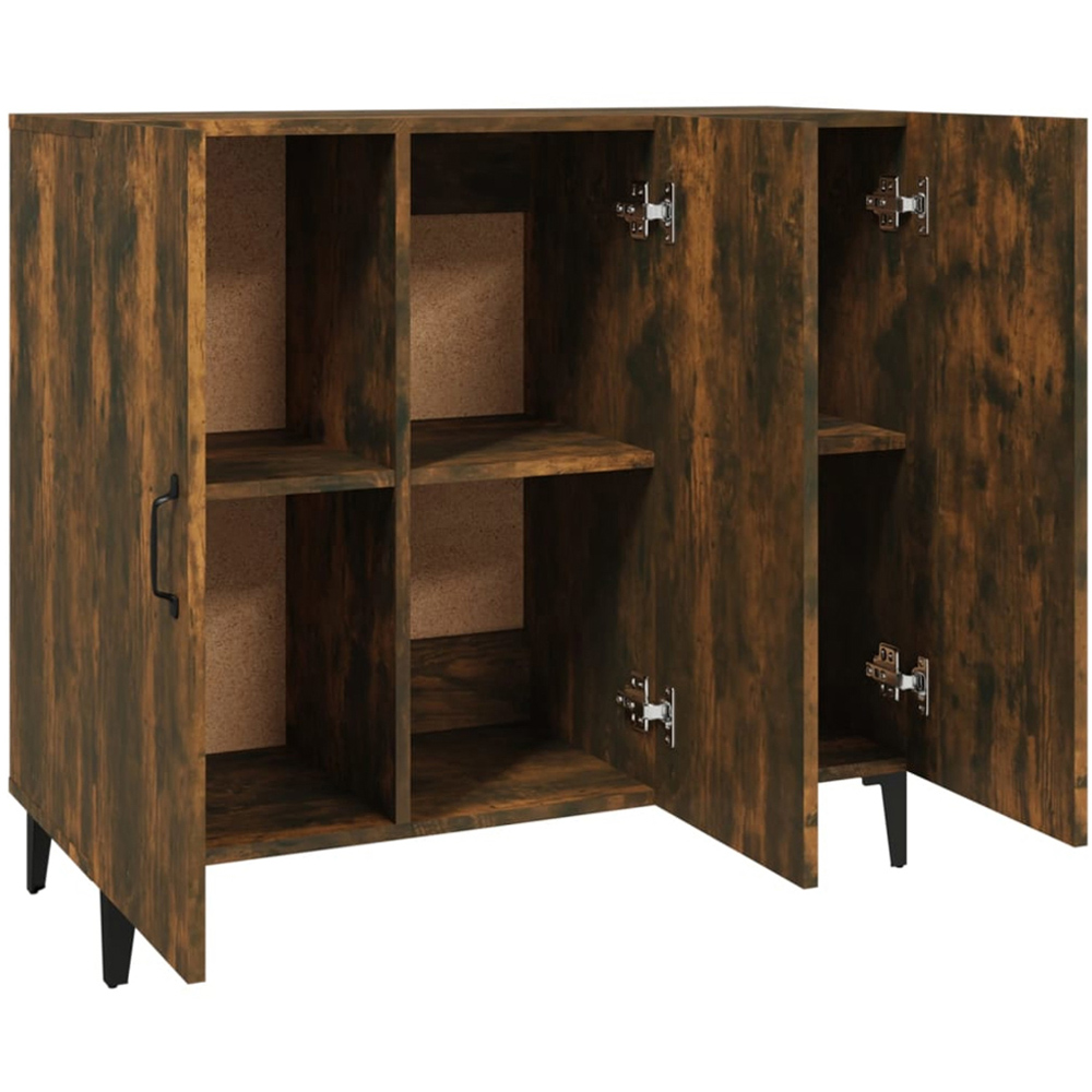 vidaXL 3 Door Smoked Oak Sideboard Image 7