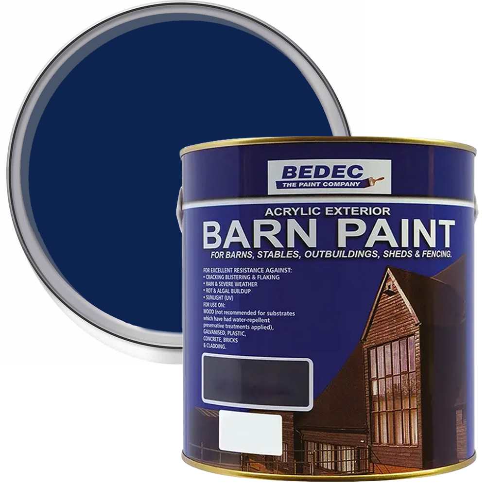 Bedec Deep Blue Semi Gloss Barn Paint 2.5L Image 1