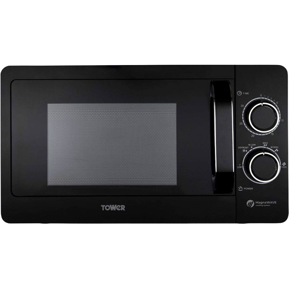 Tower T24042BLK Black 20L Manual Microwave Image 1