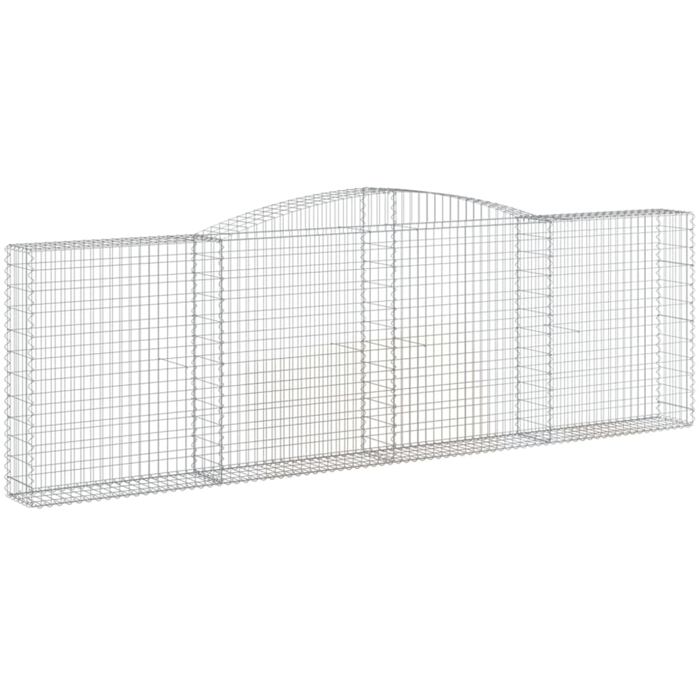 vidaXL Silver Galvanised Iron Gabion Basket 400 x 30 x 120/140cm 7 Pack Image 1
