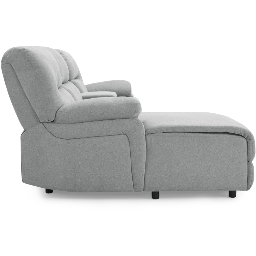 Home Detail Jacob 3 Seater Light Grey Left Hand Chaise Manual Recliner Sofa Image 7