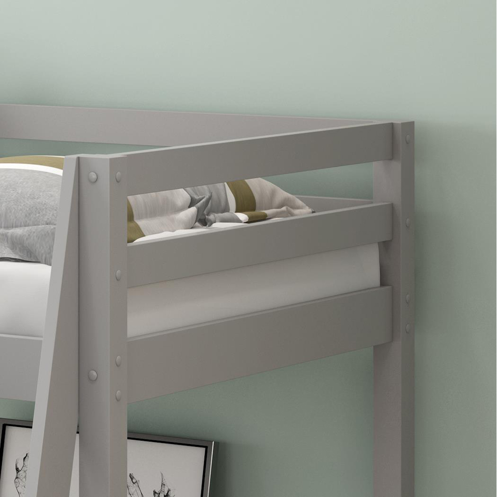 Portland Single Grey Wooden Mid Sleeper Image 3