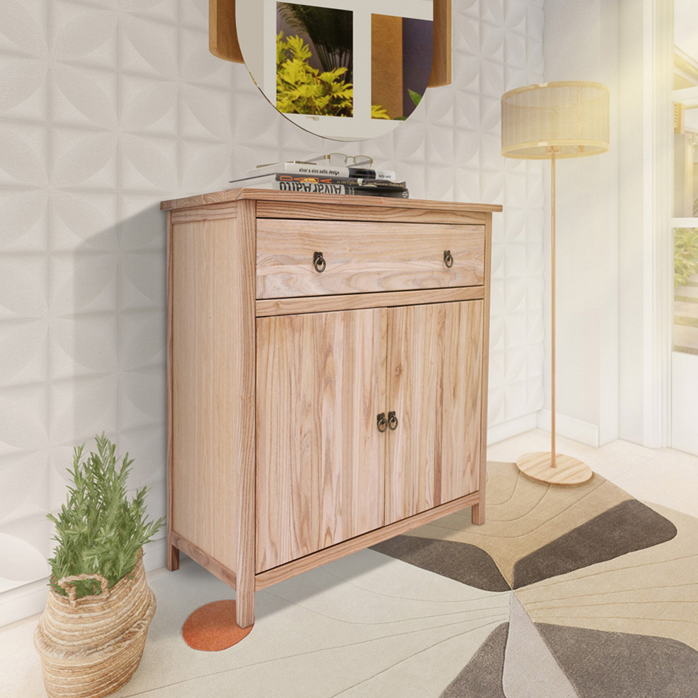 Montese 2 Door Single Drawer Light Wood Sideboard Image 8