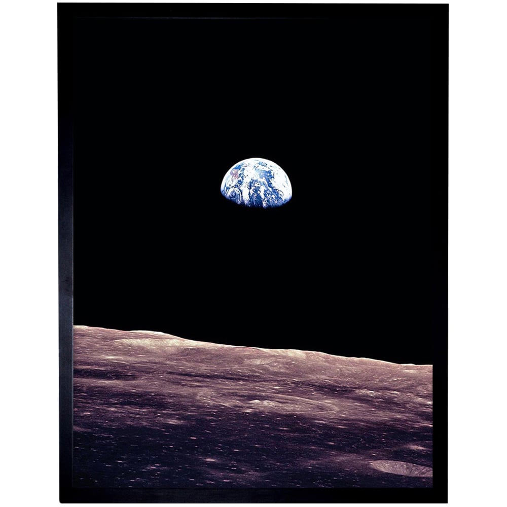 Wee Blue Coo NASA Space Planet Earth Lunar Surface Moon Framed Wall Art Print 30 x 41cm Image 1