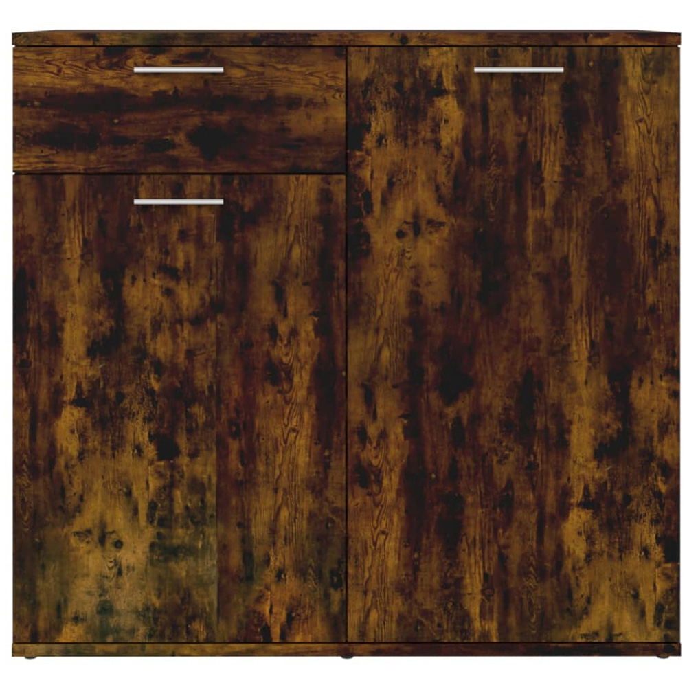 vidaXL 2 Door Single Drawer Smoked Oak Sideboard Image 3