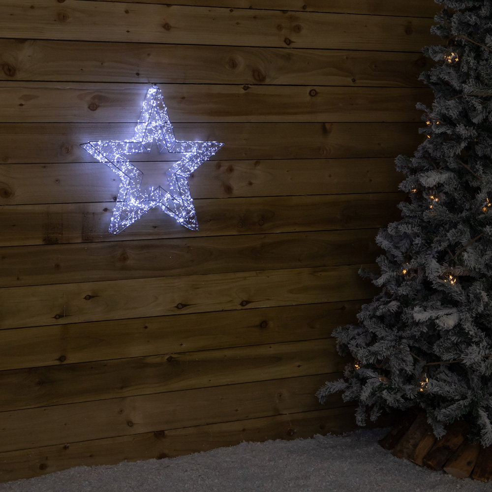Samuel Alexander 1800 Cool White LED Light-Up Silver Christmas Galaxy Star 58cm Image 9