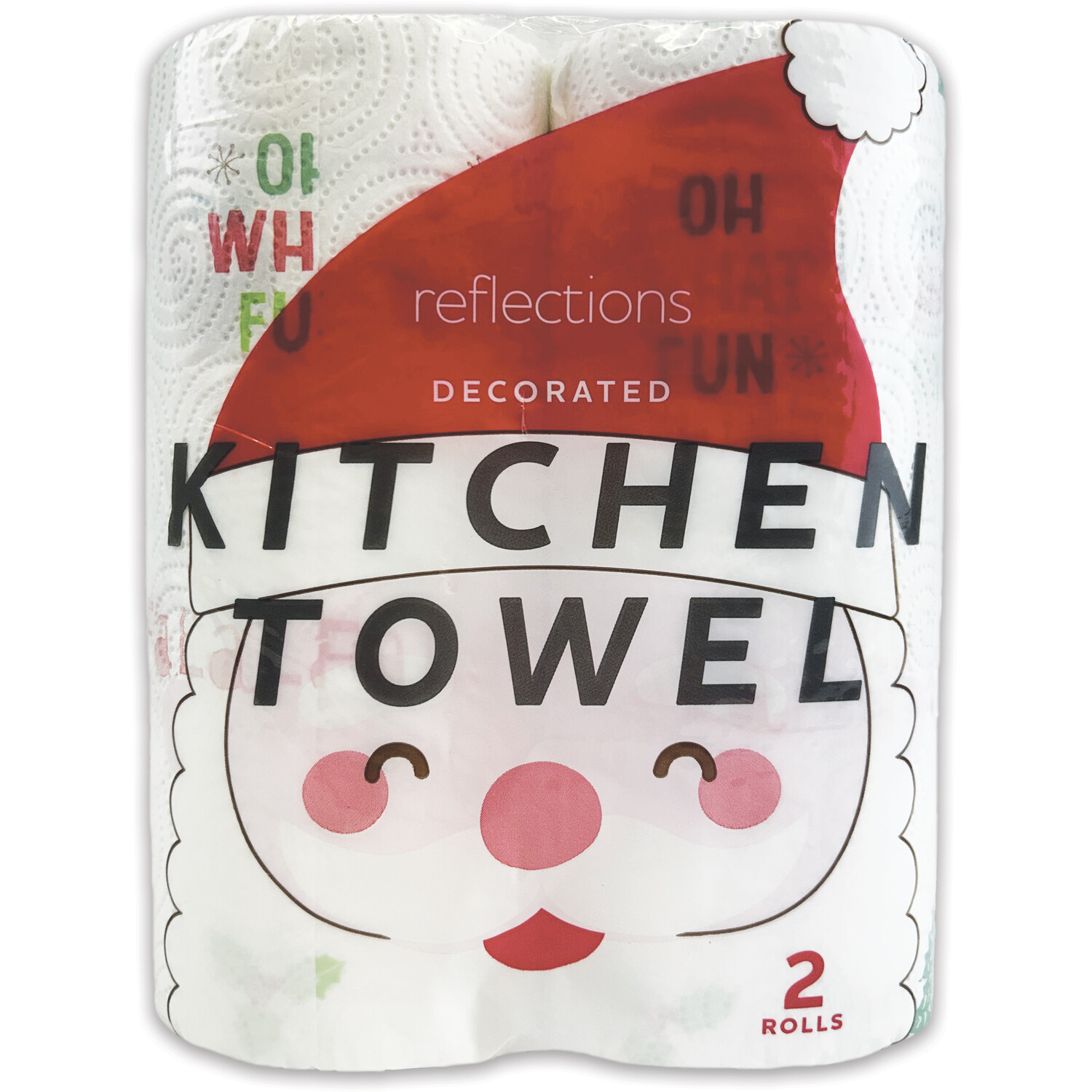 Pack of 2 Reflections Christmas Kitchen Towel - White Image