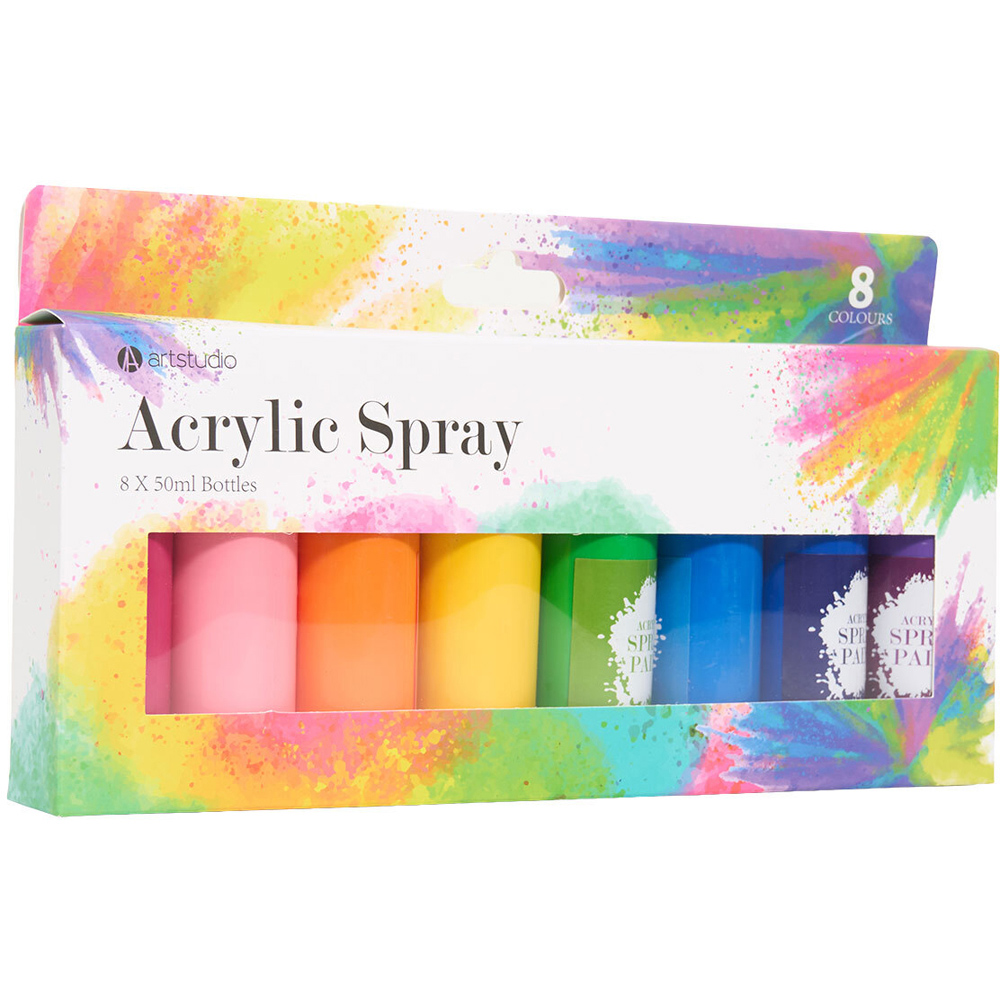 Set of 8 Acrylic Spray Paints Image 1