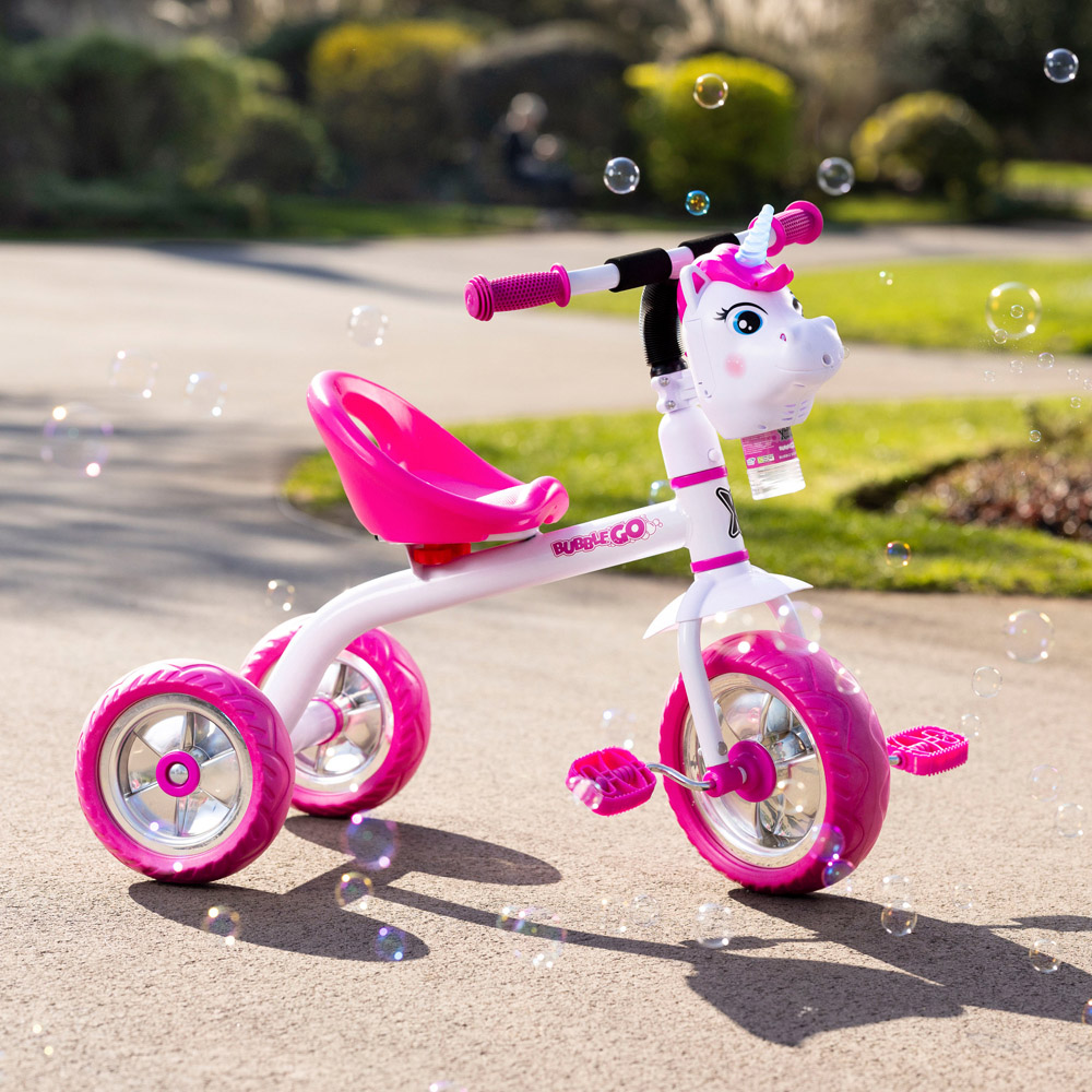 Xootz Kids White Unicorn Bubble Go Trike Image 2