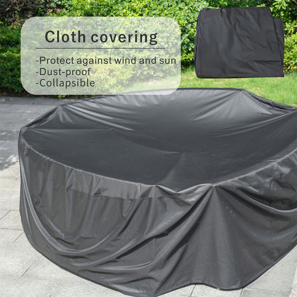 Direct Wicker Black Waterproof Round Rain Cover 235 x 70cm Image 4