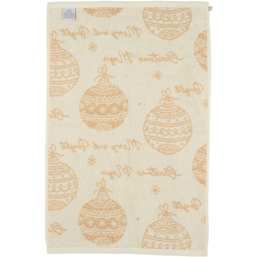 Christmas Bauble Hand Towel Natural Image 4
