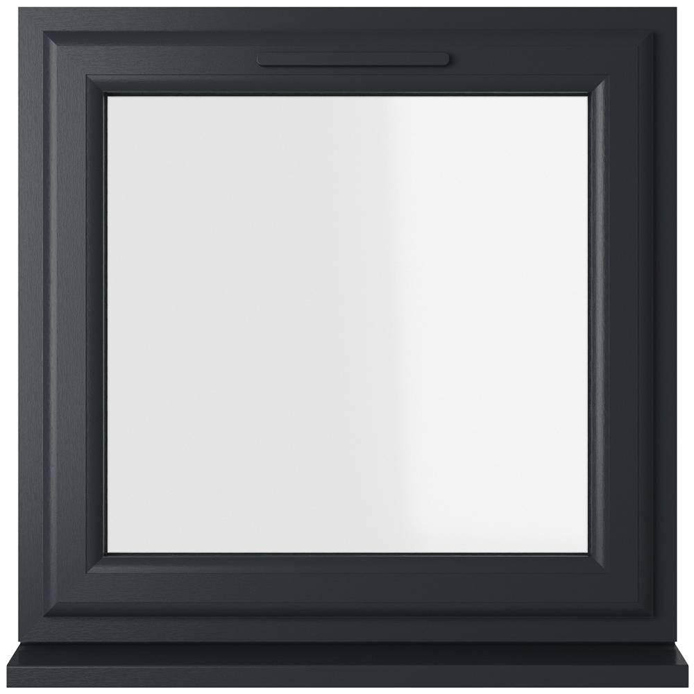 Crystal uPVC Triple Glazed Window Top Hung Opener Grey White Clear Glass 610x610mm Image 1