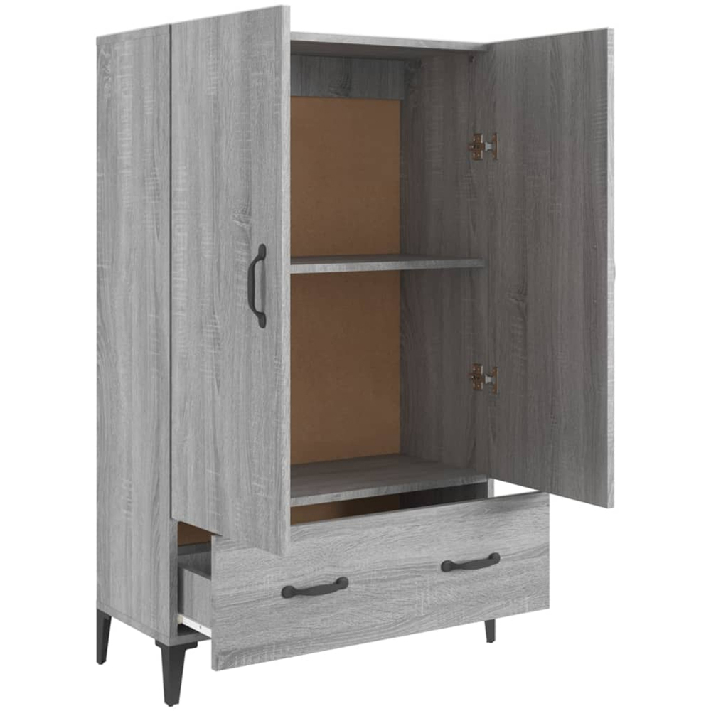 vidaXL 2 Door Single Drawer Grey Sonoma Highboard Image 7