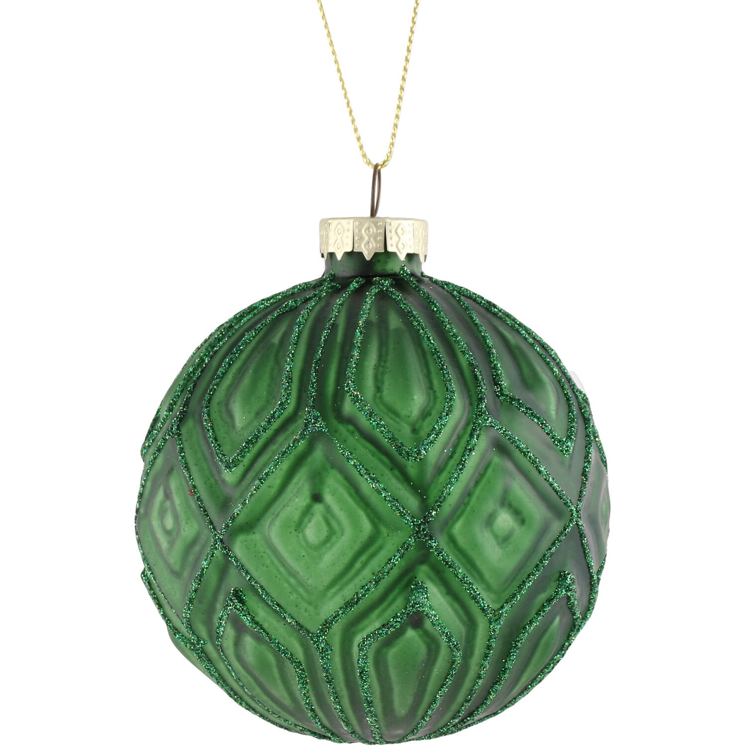 Glitter Detail Bauble Green - Green Image 2