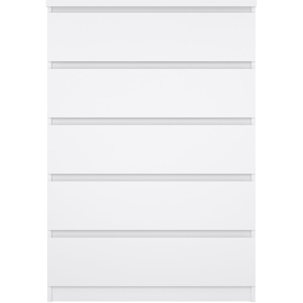 Florence 5 Drawer White High Gloss Chest of Drawers Image 3