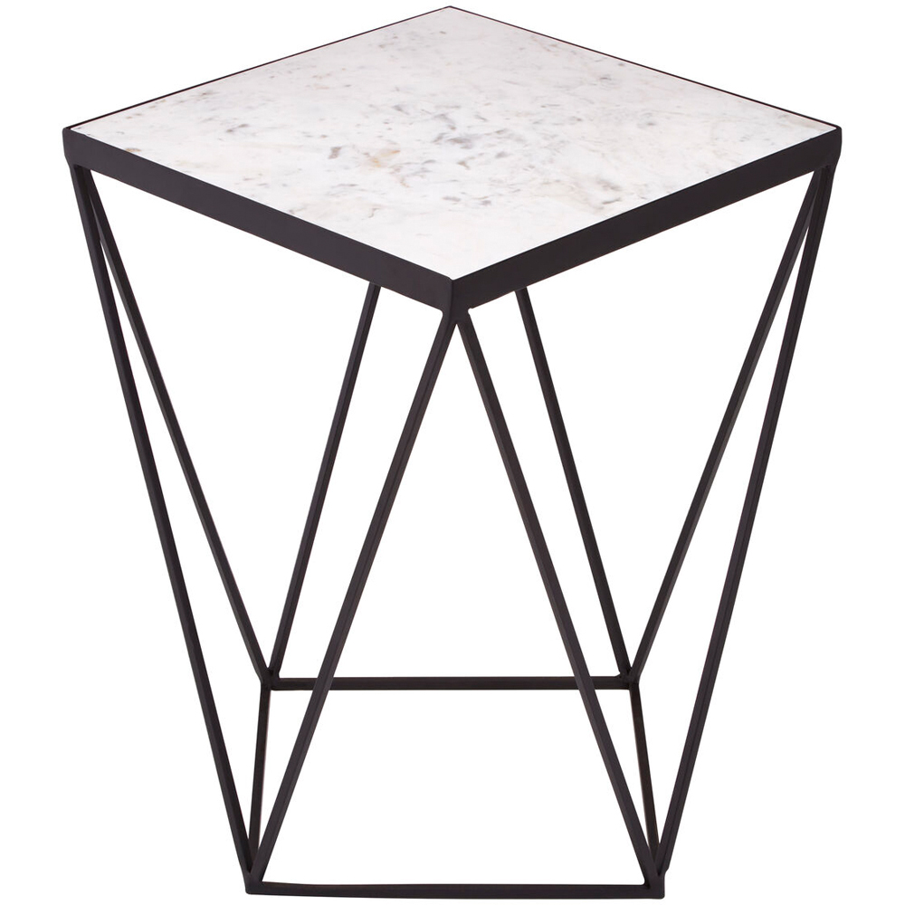 Premier Housewares Shalimar Square Side Table with Black Base Image 2