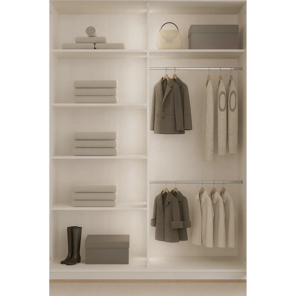 ARTESA Berlin 2 Door White Mirrored Sliding Wardrobe 150cm Image 2