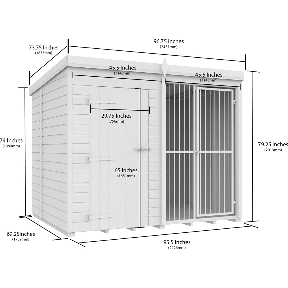 DIY Sheds 8 x 6ft Pressure Treated Tongue and Groove Timber Full Height Dog Kennel and Run Image 6