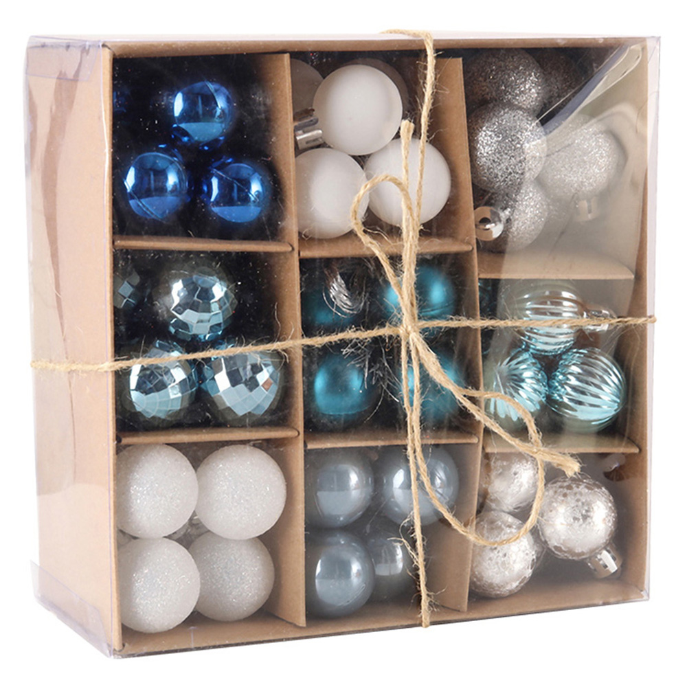 Living and Home White and Blue Bauble 99 Pack | Wilko