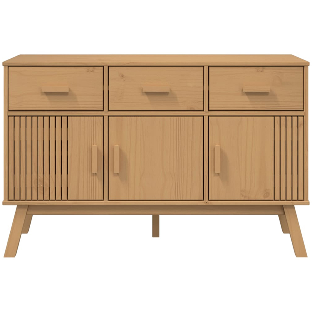 vidaXL Olden 3 Door 3 Drawer Brown Solid Pine Wood Sideboard Image 8