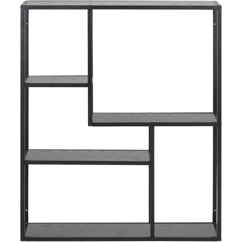 Florence Seaford 4 Shelf Black Metal Wall Shelf Image 3
