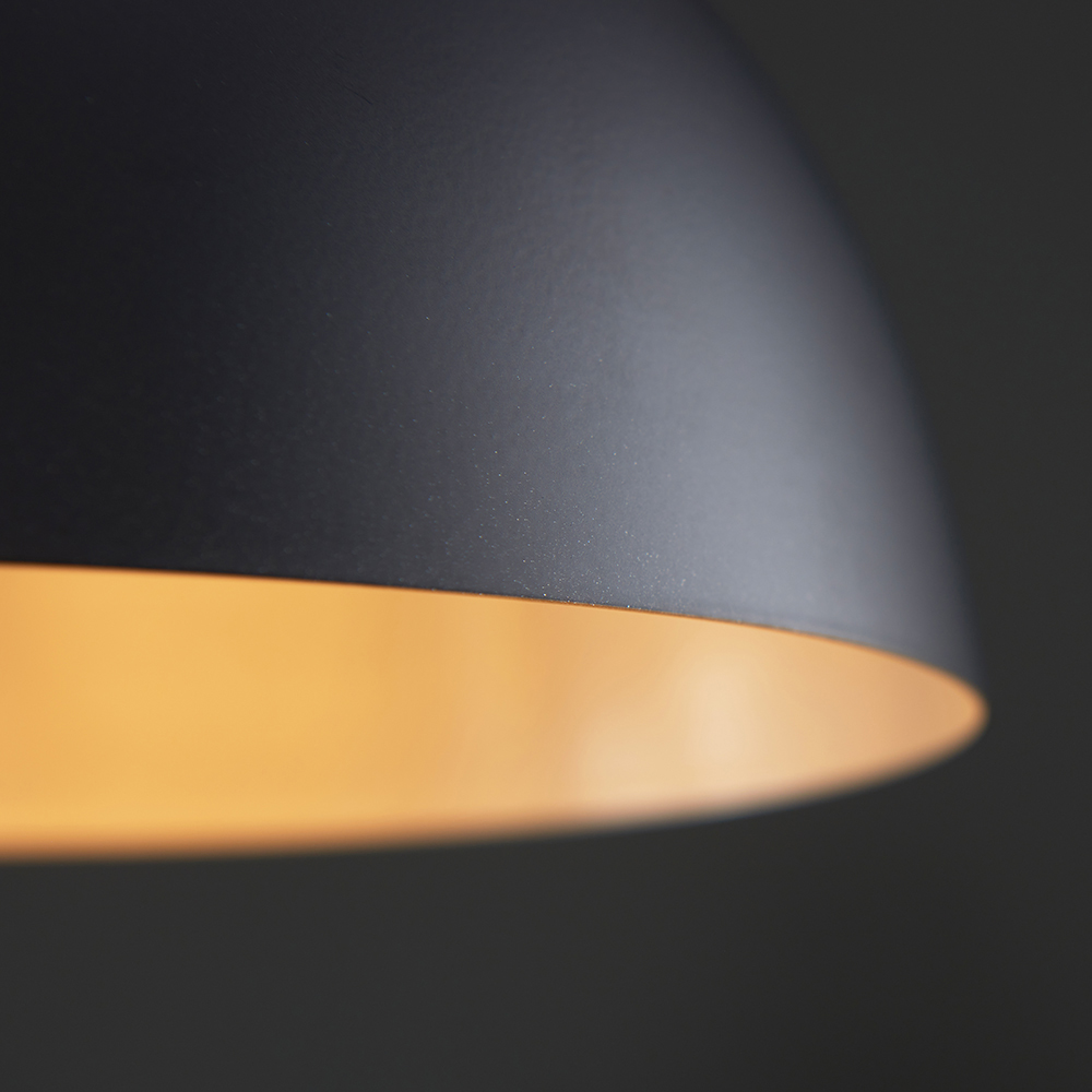 ValueLights Dexter Black and Silver Retro Pendant Shade Image 6