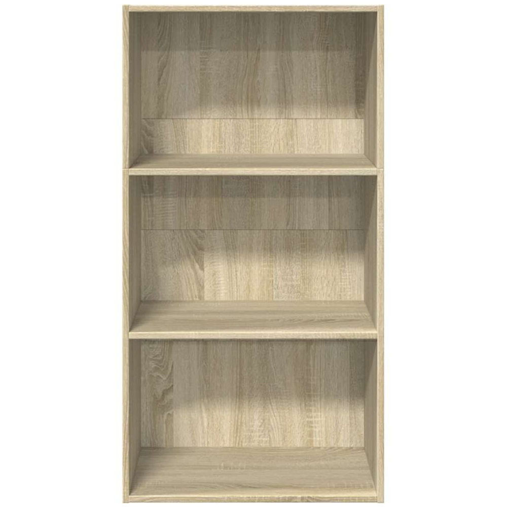 vidaXL 3 Shelf Sonoma Oak Bookcase Image 4