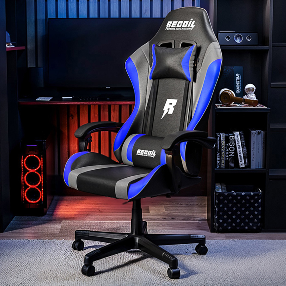 Recoil Vortex Black and Blue Gaming Chair Image 1
