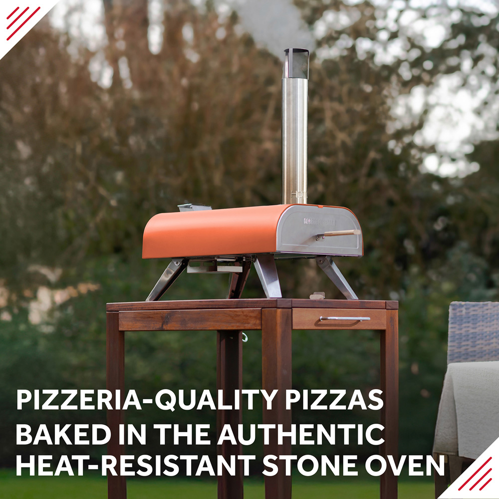 George Foreman Deep Orange 12 inch Wood Pellet Outdoor Pizza Oven with Carry Bag and Paddle Image 5