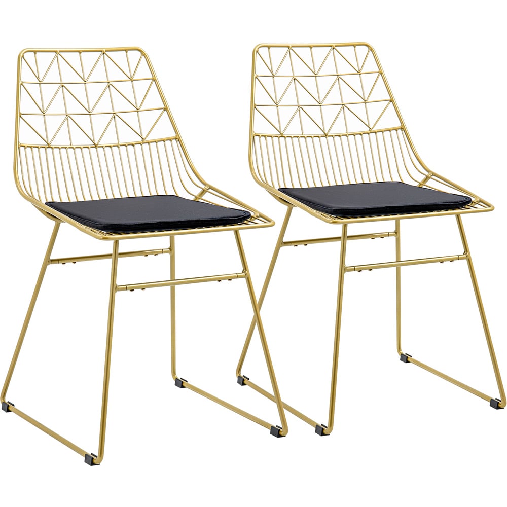 Portland Set of 2 Black and Gold Dining Chair Image 2