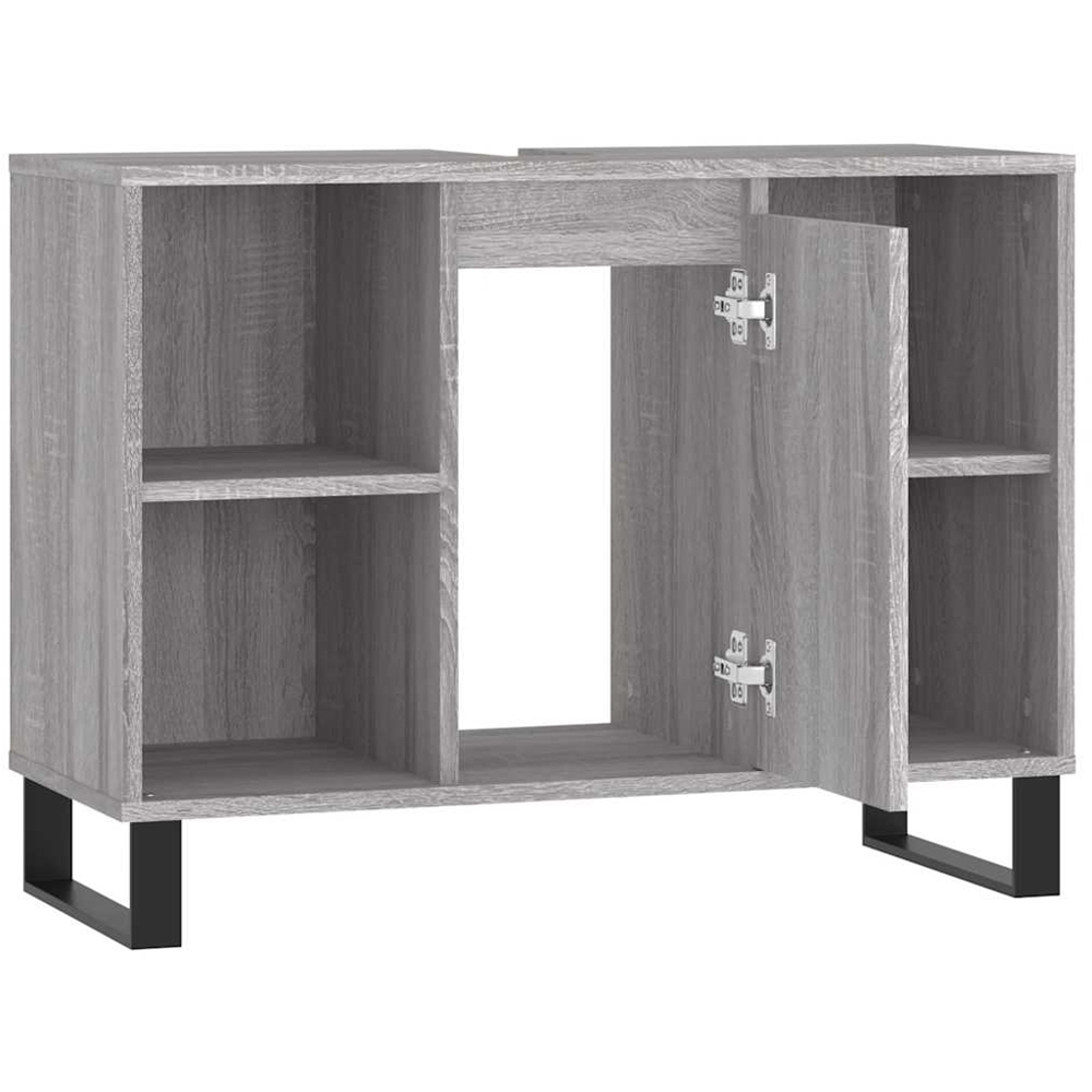 vidaXL Single Door 4 Shelf Grey Sonoma Bathroom Cabinet Image 5