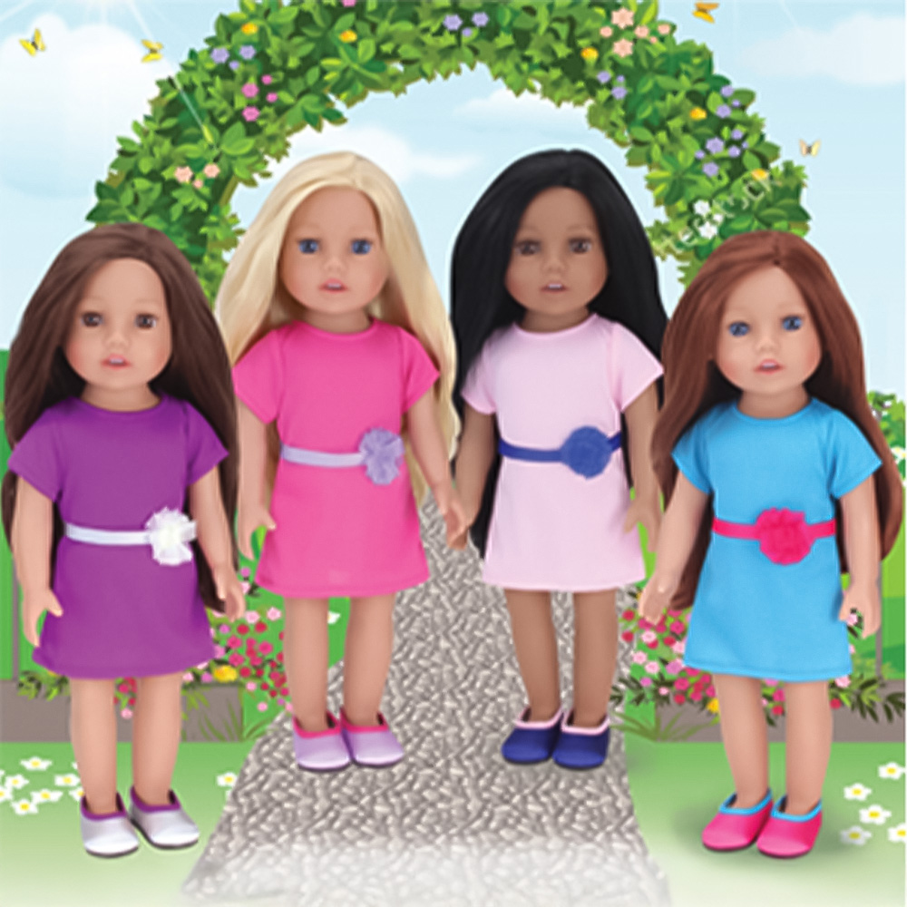 Teamson Kids Sophia's Miley Brunette Vinyl Doll in Purple Dress and Silver Satin Shoes Image 2