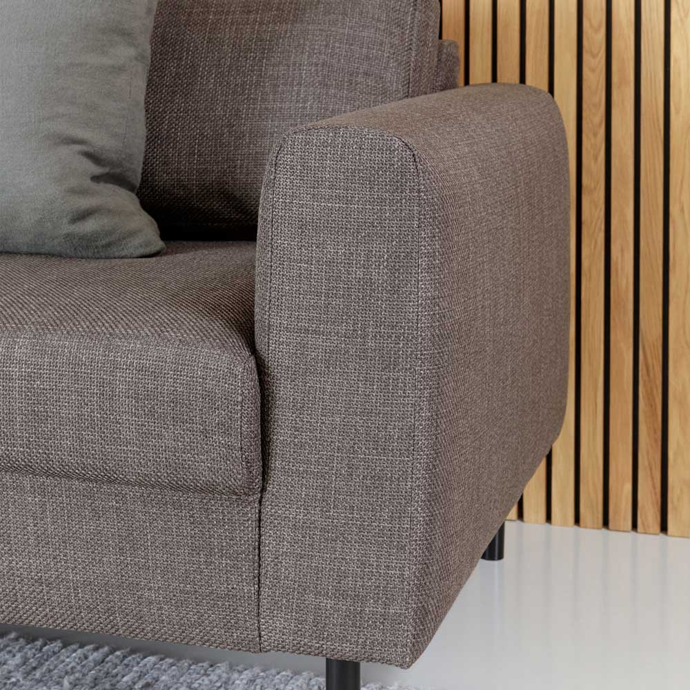 Florence Omaha 6 Seater Light Grey and Brown Fabric Sofa Set Image 7