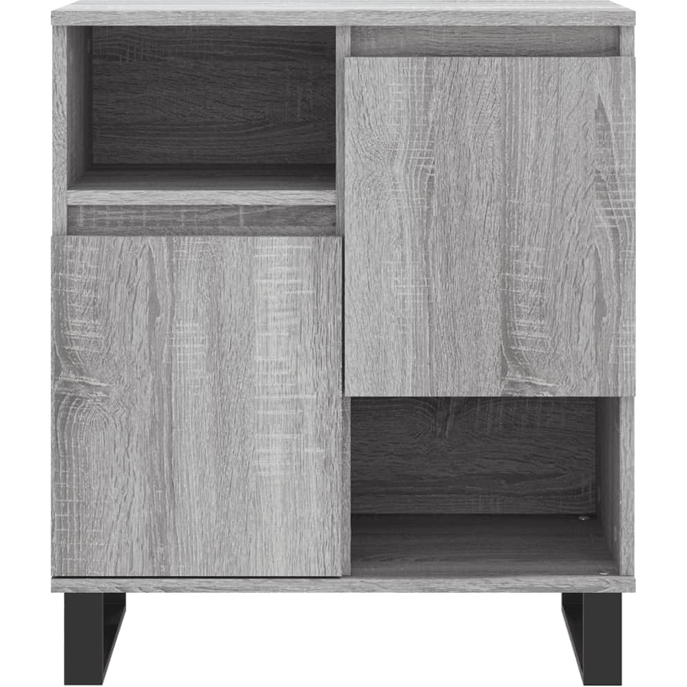 vidaXL 2 Door 2 Shelf Grey Sonoma Wooden Sideboard Image 2