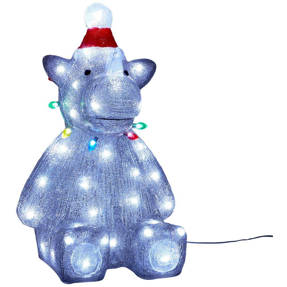 Acrylic LED Festive Rhino - Grey Image 4